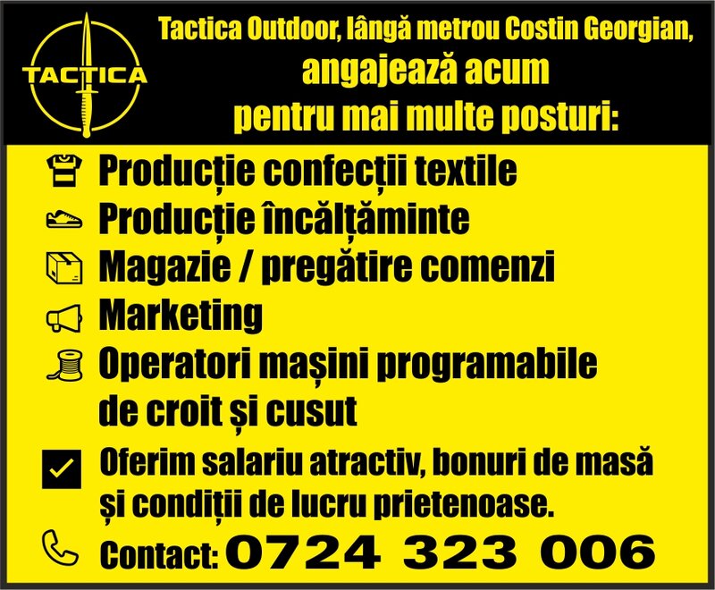 Operatori productie pentru Tactica Outdoor,